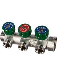 Коллектор регулируемый FAR 1"ВН на 3 отвода 3/4"Н, соед.eurokonus, FK 3822 134