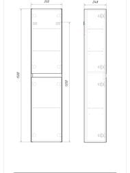Пенал Aqwella Geometria (350х1500х248) подвесной,универс. ориентация,2 двери,зеленый шалфей GE0535SH