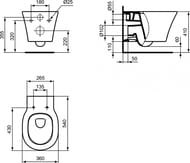 Инсталляция Ideal Standard ProSys, клавиша хром + Унитаз TESI RIMLESS без ободка + Сиденье микролифт