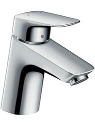 Смеситель Hansgrohe Logis 71071000 для умывальника, низкий фиксированный излив, без донного клапана — миниатюра 1