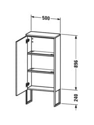 ���� Duravit XSquare 500�896�236 ���������, ����� �����, 2 �����, ����� ������ XS1304L2222
