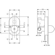 Hansgrohe Скрытая часть однозахватного смесителя для ванны/душа 31741180
