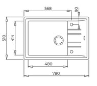����� TEKA STONE 60 S-TG 1B 1D METALLIC BLACK 115330031 (780�510) �����,��� ���.��� ������,������