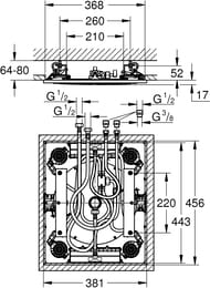 ���������� ��� Grohe Rainshower F-Series 15" 27939001 �������, 381�456��, 3 ������ �����, ����