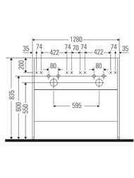 ����� ��� �������� Duravit XSquare 1280�592�478 ���������, 4 �����, ����� ������ XS444902222