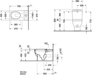 Унитаз-компакт DURAVIT STARCK 3 370х705х800 универсальный выпуск, нижний подвод 2141090000+0920100