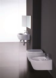 Унитаз подвесной Simas LFT SPAZIO (520х350х250) гориз. выпуск, белый LFT 18 bia