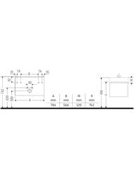 ����� ��� �������� Duravit XSquare 784�397�470 ���������, 1 ����, ������ ��� XS4279016160000