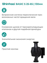   SHINHOO BASIC S 25-6S 130 1x230, 1 1/2",  , 71211007