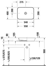 �������� DURAVIT CAPE COD 550�390 ��� ������� ��� ���������, ��� ��������, ����� 2347550000