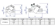 Регулятор перепада давления VALTEC 1/2" 20 кПа, фиксированный, автоматический, VT.044.G.0420