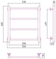 ����������������� ������� ������ ������-�� 600�500, ������ �������, ������ �����., 3/4" 31640-6050