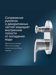 Смеситель AM.PM Like для ванны/душа F8085000 встраиваемый, внешняя часть