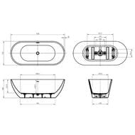 Ванна акриловая BelBagno BB701-1700-750-K (1700х750х580) отдельностоящая, белый