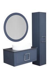 Зеркало с подсветкой La Fenice Terra Blu Grigio 65 (650х25х650), синий матовый FNC-02-TER-BG-65
