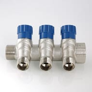 Коллектор VALTEC 3/4" на 3 подв.с вентилями 1/2"Н никель VTc.560.N.0503