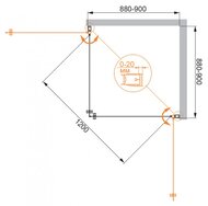 ������� ������ CEZARES ELENA (880-900x880-900x1950 A-2-90-C-Cr ������ ����������/����