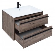 Тумба под умывальник Aquanet Lino 80 790х533х495 подвесная, 2 ящика, цвет: дуб веллингтон 253912