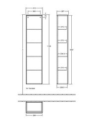 Пенал подвесной Villeroy & Boch Antao (414х1719х287) петли справа, 1 дверца, серый камень K46100HK — изображение 2