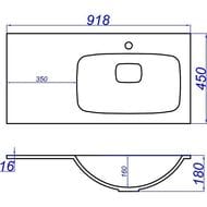 �������� Aqwella Malaga 900R (920�450), ���� ������, ����� Mal.09.04.D-R