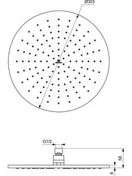 Ideal Standard IDEALRAIN ������� ��� A5803XG 300��, �������, ������ �������