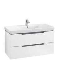 Тумба под умывальник Villeroy & Boch Subway 2.0 (987х520х449) подвесная, 2 ящика, бел мат A69700MS — миниатюра 1