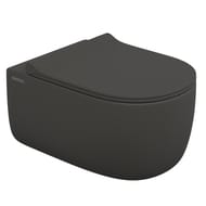 Унитаз подвесной Berges EGO XL 540х360х330 безободковый, сиденье с микролифтом, антрацит мат. 083218