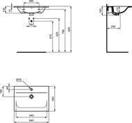 Умывальник Ideal Standard Lux CONNECT AIR 640х460х165 отвер под смеситель/перелив,мат.черный E0289V3