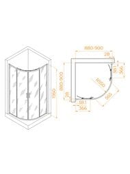 ������� ������ RGW Passage PA-52B (900�900�1950) ��������, ������ 6�� ����������/������ 03085299-14