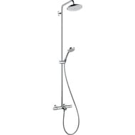Душевая система Hansgrohe Croma 220 Showerpipe 27223000 термостат, верхний/ручной душ, цвет: хром