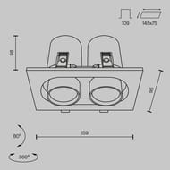 ������������ ���������� Maytoni Hidden (������) DL045-02-10W3K-W, 3000K, 20��, 36�, IP20, �����