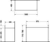 Металлическая консоль для умывальника Duravit Vero 1050мм, хром 0030721000