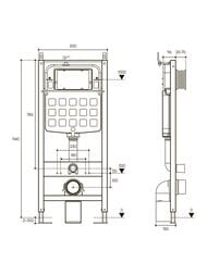 Инсталляция Aqueduto TECNICA NOVO+унитаз с сиденьем OVO PLUS+клавиша смыва CIRCULO NOVO AQDS174T