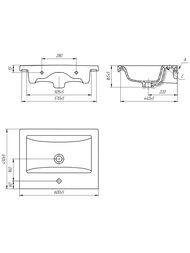 �������� Cersanit COMO 60 (600�450�165) � ����� ����������, ����� UM-COM60/1