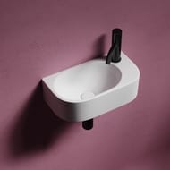 Раковина подвесная Ceramicanova Element 409х224х110 чаша слева,отв. под смес.,белый CN6066L
