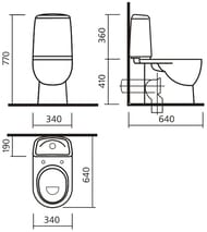 Унитаз компакт Sanita Luxe BEST Comfort (640x340x770) сиденье из дюропласта, микролифт, белый/красный WC.CC/Best/2-DM/RED.G/S1