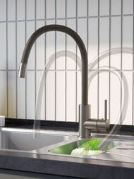 Смеситель IDDIS Kitchen 360 для кухни K36BNJ0i05 однозахватный, высокий, гибкий излив, цвет: сатин