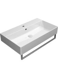 Раковина подвесная GSI KUBE X (800х470х160мм) перелив, 1 отверстие под смеситель, белая 9422111