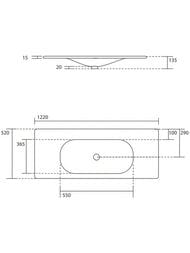 �������� Kerasan Shape 548001*1 1220�520 ������������, � 1 ���������� ��� ���������, ����� ������