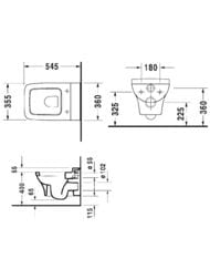 Унитаз подвесной DURAVIT PURAVIDA 2219090000 (360х545х390) горизонтальный выпуск, крепление Durafix — изображение 3