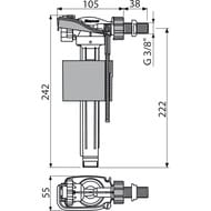 Клапан для унитаза ALCAPLAST A150-3/8" боковая подводка