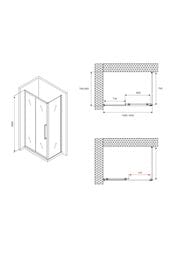 Душевой уголок ABBER Schwarzer Diamant AG30160H-S80 (1600х800x1950) стекло 6мм прозрачное/хром — изображение 2