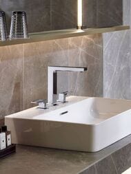 Смеситель Hansgrohe Metropol 74514000 на раковину на 3 секции с клапаном, излив 110 мм, ручка-петля — изображение 2