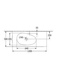 Раковина Villeroy & Boch Antao (1200х500х150) отв. под смес., без перелива, ceramic+, белая 4A77L2R1 — изображение 2