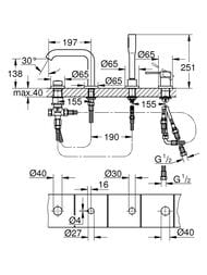 Смеситель Grohe Essence 19578001 для ванны на 4 отверстия, фиксированный, однорычажный — изображение 5
