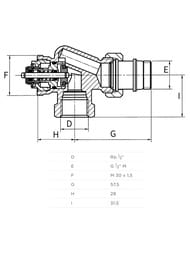 Клапан термостатический Flamco с преднастройкой, DN15, осевой НВ 1/2", F34008 — изображение 2