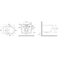 Унитаз подвесной TECEspring R 360х350х530 безободковый, с сиденьем, Tornado flush, белый 9700998P