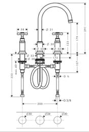 ��������� Axor Montreux 16513820 ��� ����������� ������������� �� 3 ���������, ���������� �����