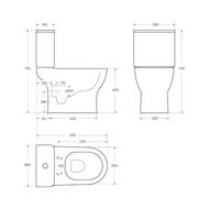 Унитаз-компакт BelBagno Steam 635х380х755 безобод.,с сиденьем,белый BB130T+BB130SC+BB130CPR