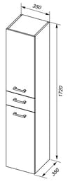 Пенал Dreja Premium (350х350х1720) подвесной, дуб кантри 77.0304D